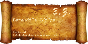 Barabás Zója névjegykártya